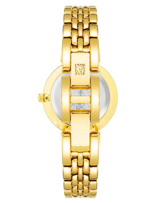 Anne Klein Metallic Quartz Gold-tone Alloy Link And Mother Of Pearl Bracelet Watch