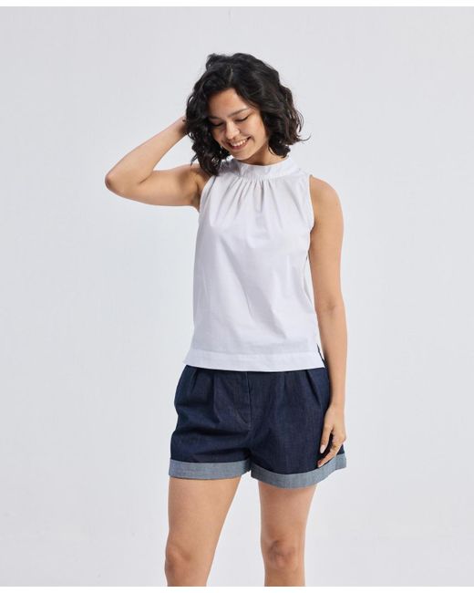 REISTOR Blue High-neck Top