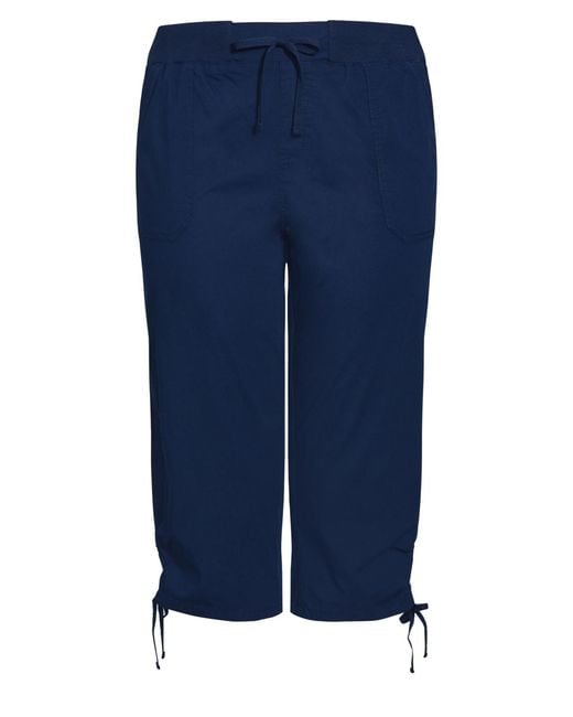 Avenue Blue Plus Size Cotton Cinch Capri