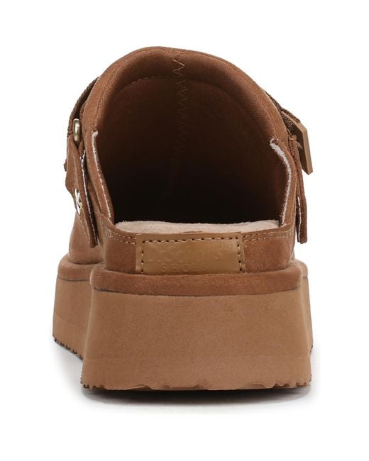 Dr. Scholls Brown Chill Time Round Toe Platform Mules