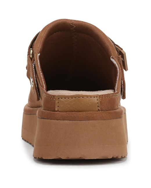 Dr. Scholls Brown Chill Time Round Toe Platform Mules