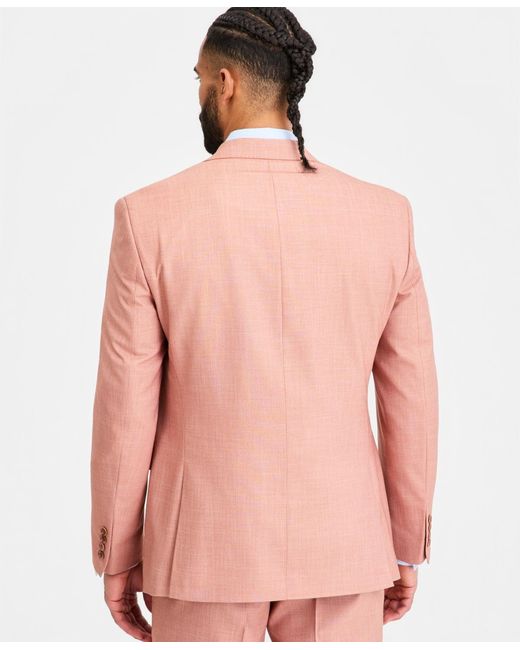 Tayion Collection Pink Classic-fit Suit Separates Jacket for men