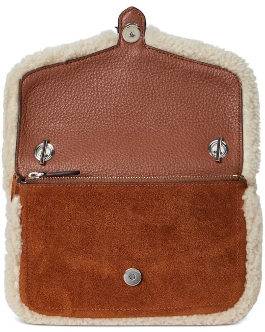 Ralph Lauren Brown Bradley Small Suede Crossbody Bag