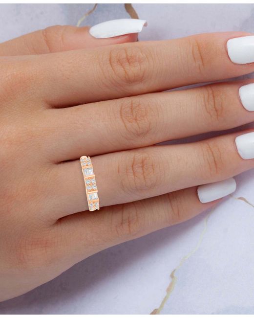 Macy's Pink Cubic Zirconia Round & Baguette Band