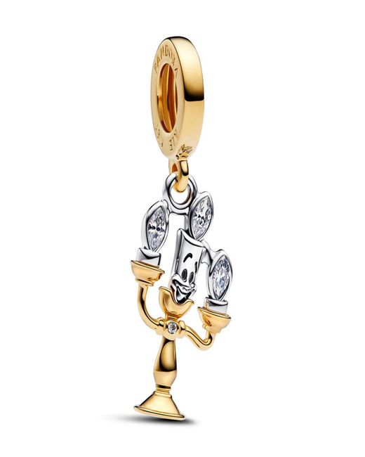 Pandora Metallic Two Tone Disney Beauty And The Beast Lumiere Dangle Charms