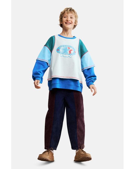 Desigual Blue Boys's Patchwork Denim Trousers for men