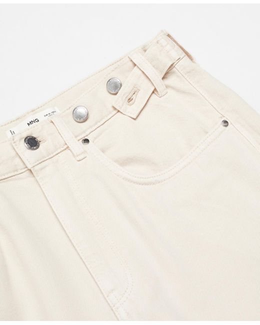 Mango Natural Buttons Detail Wide-leg Jeans