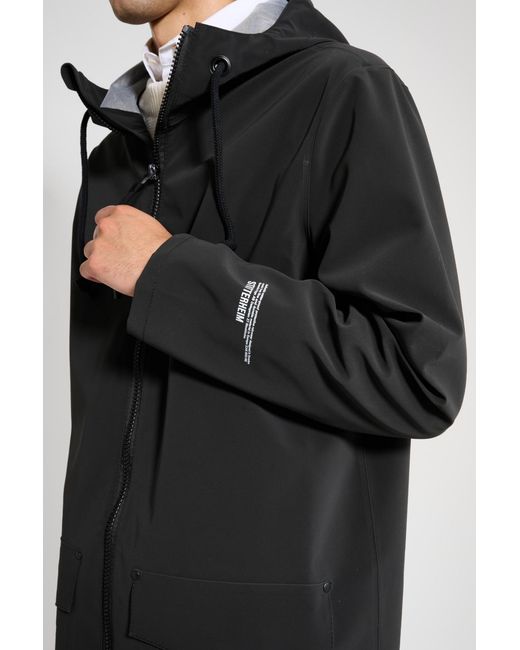 Stutterheim Black Stockholm Patch Matte Raincoat for men