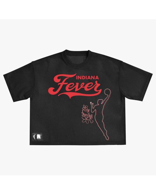 round21 Black And Indiana Fever Oversized Mesh Boxy Top
