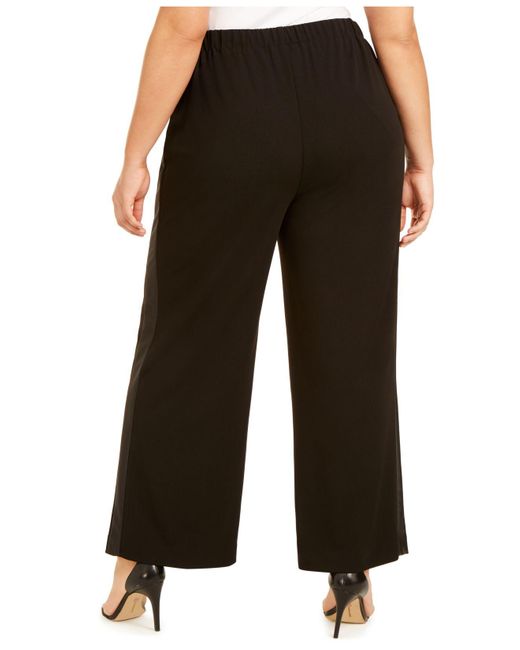 plus size tuxedo stripe pants