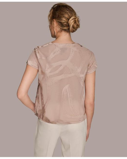 Donna Karan Natural Cowl Neck Top