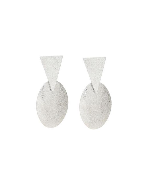 SOH White Dented Drop Earrings