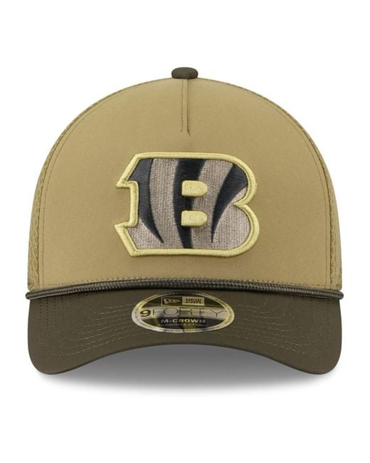 KTZ Green Cincinnati Bengals 2025 Salute To Service 9forty A-frame M-crown Adjustable Hat for men