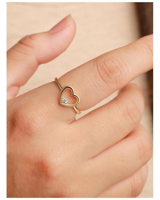 DEVATA Metallic Open Heart Ring