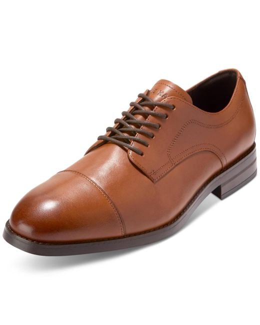 Cole Haan Brown Harmon Grand Cap Toe Oxfords for men
