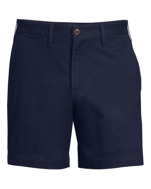 Lands' End Blue 6" Traditional Fit Comfort First Comfort Waist Knockabout Chino Shorts