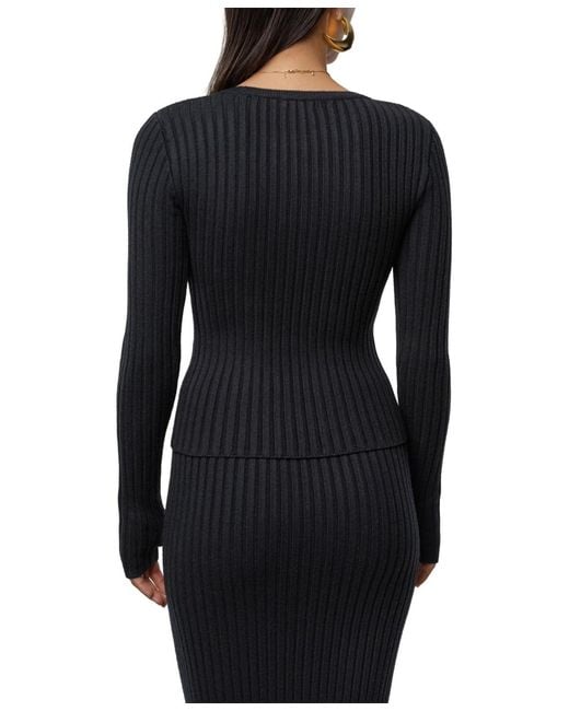 JLUXLABEL Black Overcast Ribbed Top