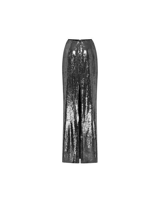 Millà White Dramatic Fitted Sequined Maxi Skirt