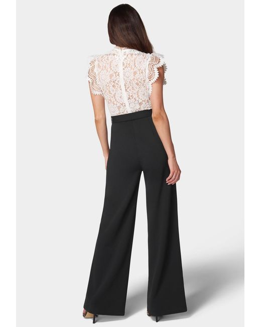 Bebe Blue Ruffle Lace Jumpsuit