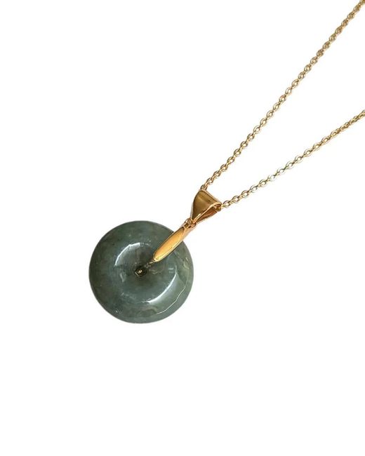 seree Green Button — Jade Pendant Necklace
