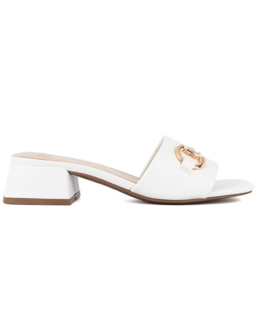 Jones New York White Uniqua Block Heel Dress Sandals