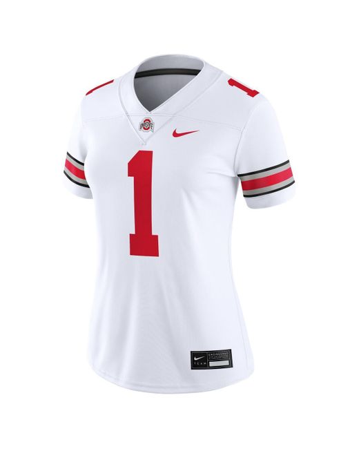Nike White 1 Ohio State Buckeyes Game Jersey