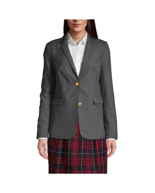 Lands' End Gray Hopsack Blazer