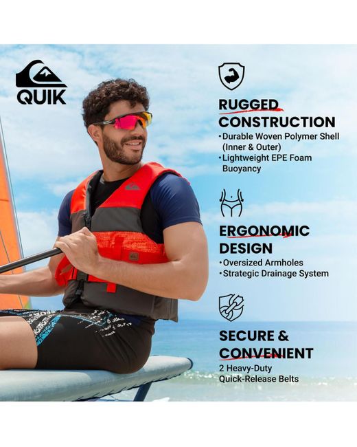 Quiksilver Red Quiksilver Uscg Approved Life Vest