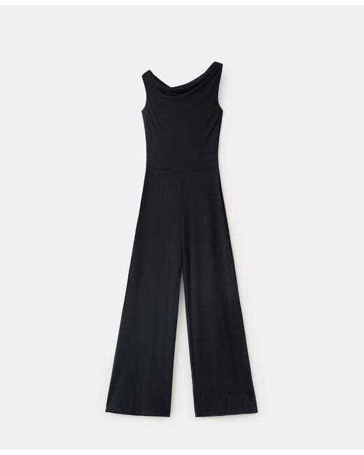Mango Blue Draped Asymmetrical Jumpsuit