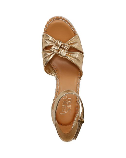 Franco Sarto Brown Clementine Open Toe Espadrille Wedge Sandals