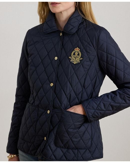 Ralph Lauren Blue Crest Patch Quilted Jacket