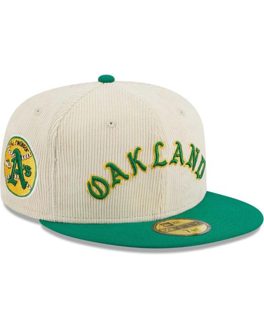 KTZ Green Oakland Athletics Corduroy Classic 59fifty Fitted Hat for men