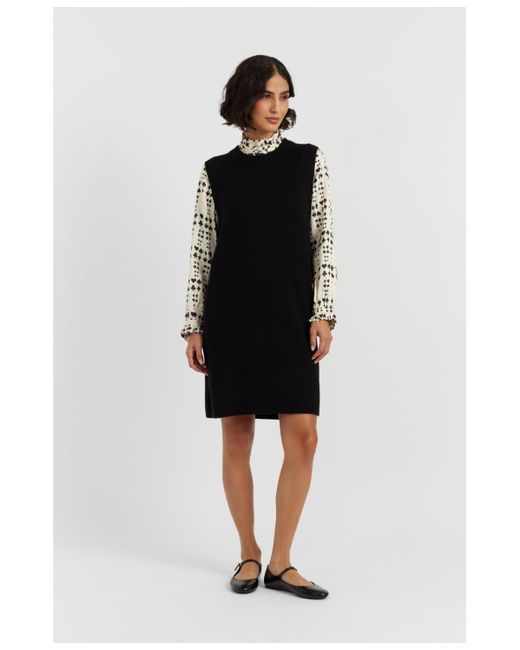 Chinti & Parker White Wool Cashmere Mini Dress