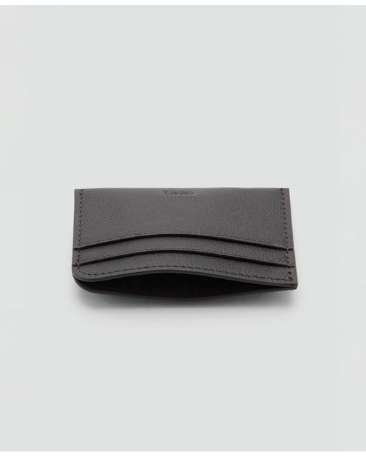Mango Brown Pebbled Leather Cardholder for men