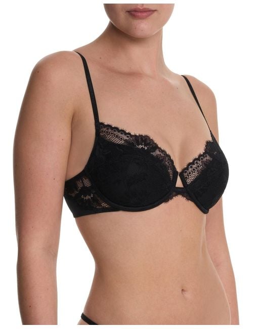 Natori Black Fleur Lightly Lined Underwired Bra
