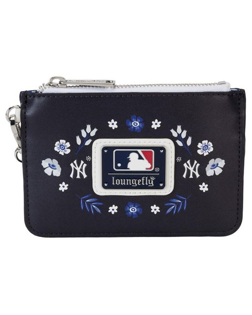 Loungefly Blue New York Yankees Floral Wrist Clutch