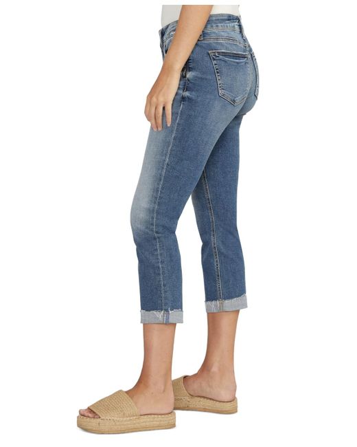 Silver Jeans Co. Blue Elyse Mid-rise Stretch Capri Jeans