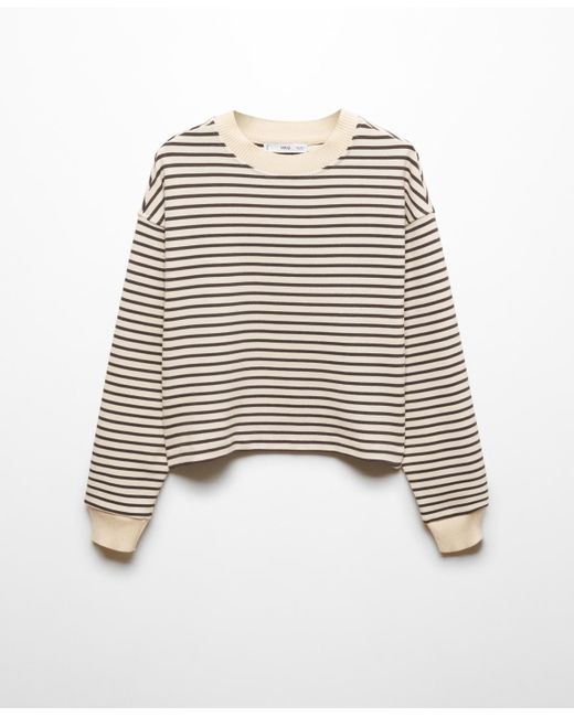 Mango Gray Striped Knitted Sweatshirt