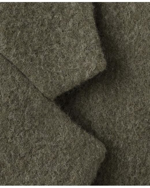 Mango Green Double-breasted Wool Coat