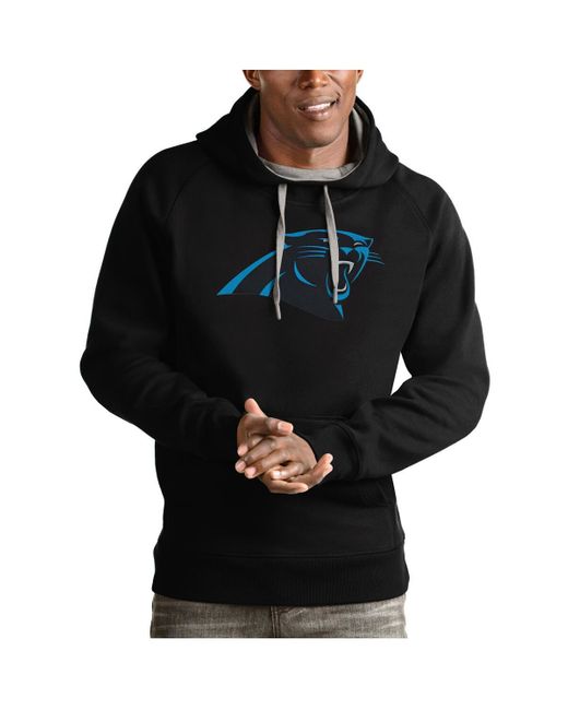 Antigua Black Carolina Panthers Victory Pullover Hoodie for men