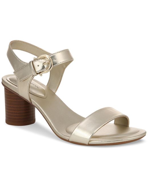 Giani Bernini Metallic Hadleyy Cylinder Stacked Heel Dress Sandals