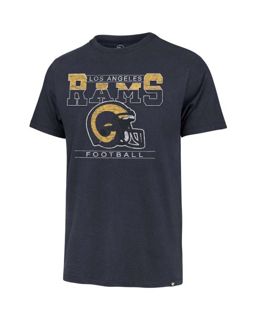 '47 Blue Distressed Los Angeles Rams Time Lock Franklin Big And Tall T-shirt for men