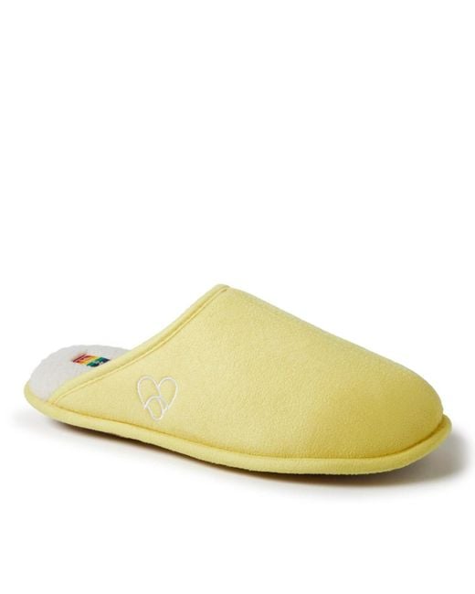 Dearfoams Yellow Pride Collection Scuff Slipper