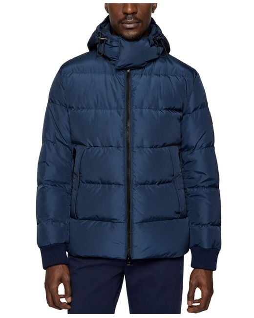 BOSS by HUGO BOSS Synthetic Regularfit Puffer Jacket in Dark Blue (Blue) for Men Lyst