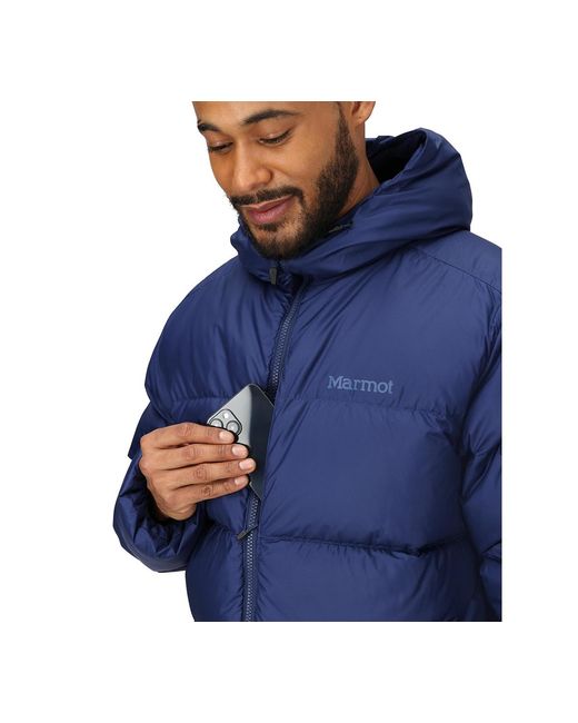 Marmot Blue Guides Down Hooded Jacket for men