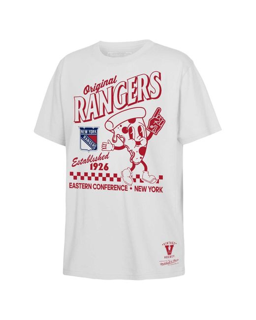 Mitchell & Ness White Mitchell Ness Big Boys And Girls New York Rangers Concession Stand T-shirt for men