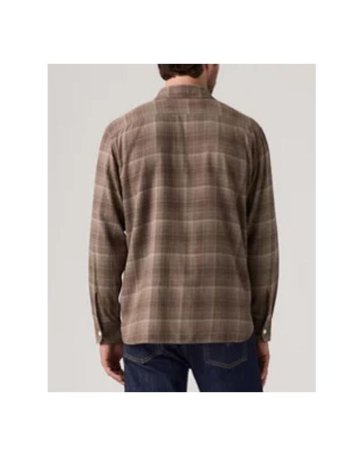 Levi's Brown Relaxed Fit Long Sleeve Button Front Worker Shirt for men