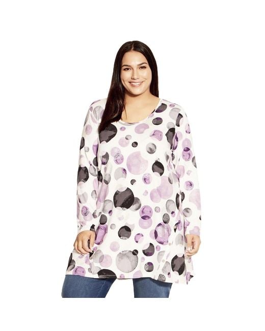 Avenue White Plus Size Leisure Button Tunic