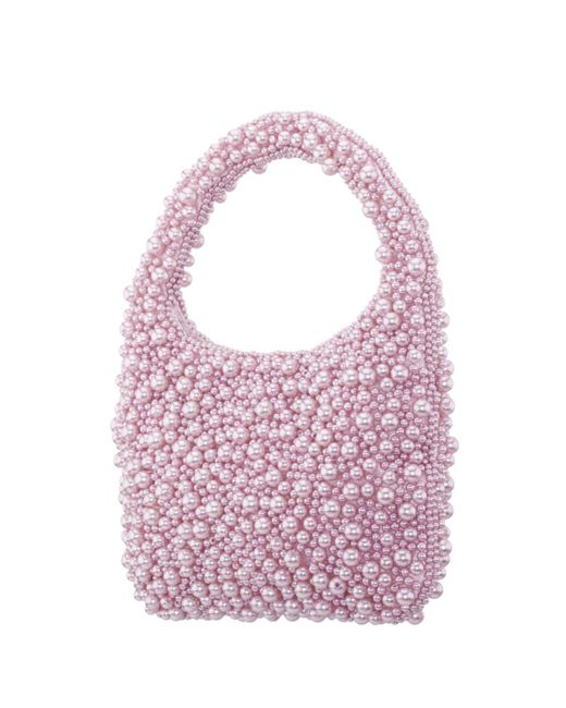 Nina Pink All Over Beaded Hobo Bag