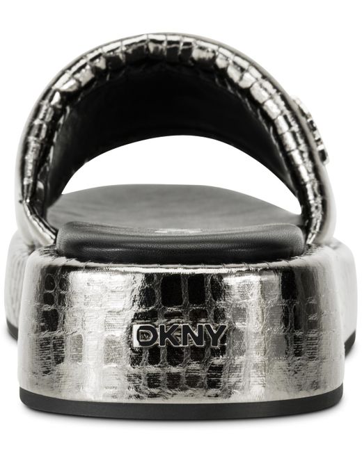 DKNY Black Everyday Cushioned Insole Lachine-platfrom Sandal Flat